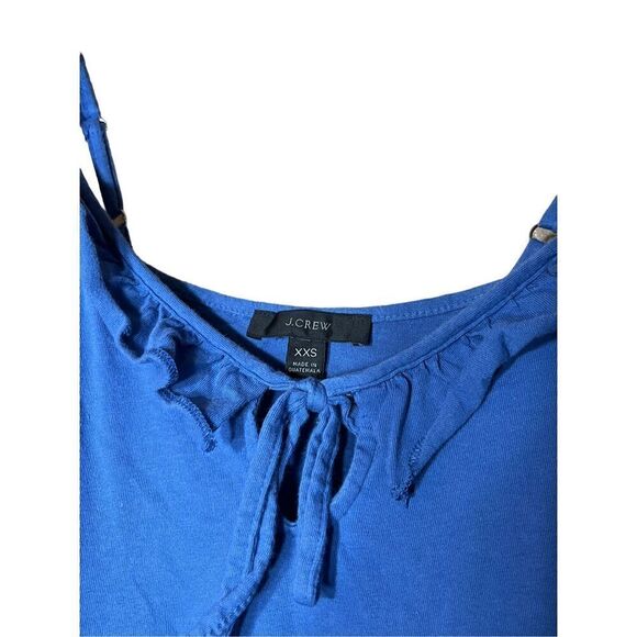 J.Crew Tiered Knit Keyhole Maxi Dress Blue Sleeveless Ruffle Women’s Size XXS - Picture 4 of 8